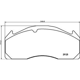 Колодки гальмівні дискові WVA 29125 ROR, VOLVO (з притирочним покриттям), компл.