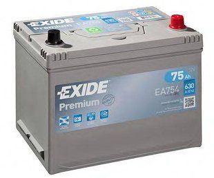 Автомобільний акумулятор EXIDE 6СТ-75 АзЕ PREMIUM EA754
