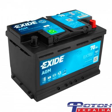 Автомобильный аккумулятор EXIDE 6СТ-70 АзЕ START-STOP AGM EK700