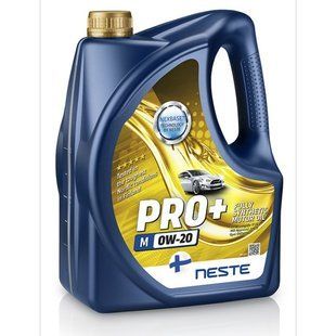 Масло моторное Neste Pro+ 0W20 M API SN+RC, ACEA C5 синтетическое, 4л